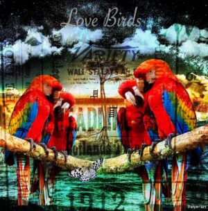 Fabian "Love birds" 100x100x3cm
